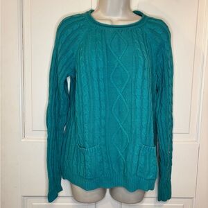 Croft & Barrow Turquoise Cable Knit Sweater